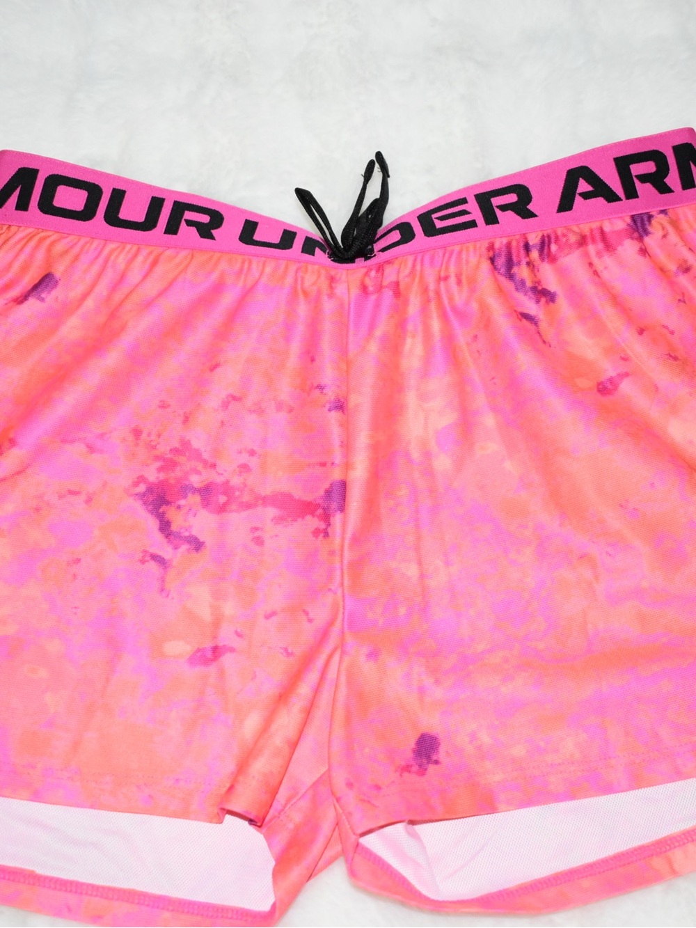 Under Armour Girls Pink & Purple Tie-Dye Athletic Shorts